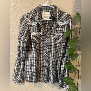 Adiktd Women Western Embroidered Button-Up Long Sleeve